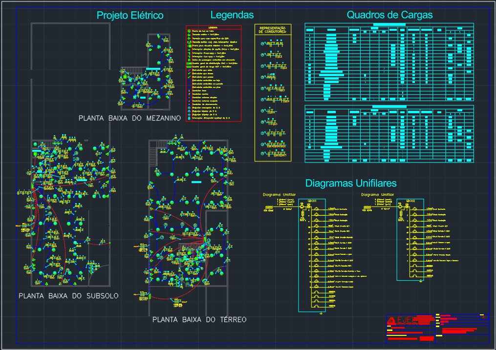 Projeto Elétrico - Quadro e Unifilar